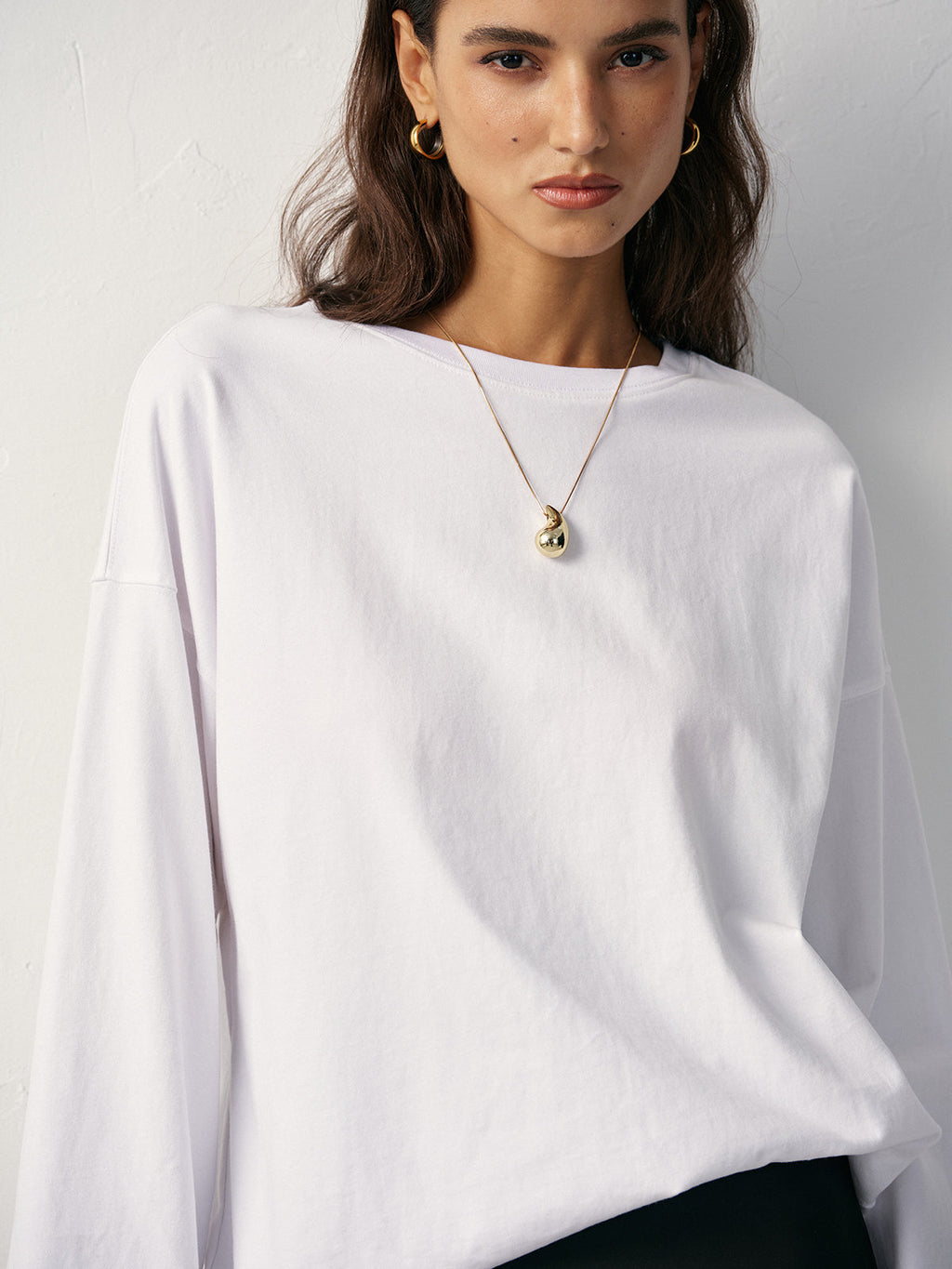 Langärmliges Baumwoll-T-Shirt