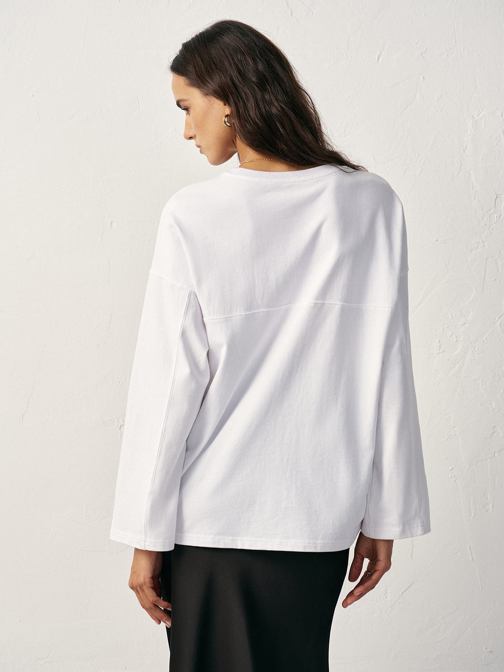 Langärmliges Baumwoll-T-Shirt