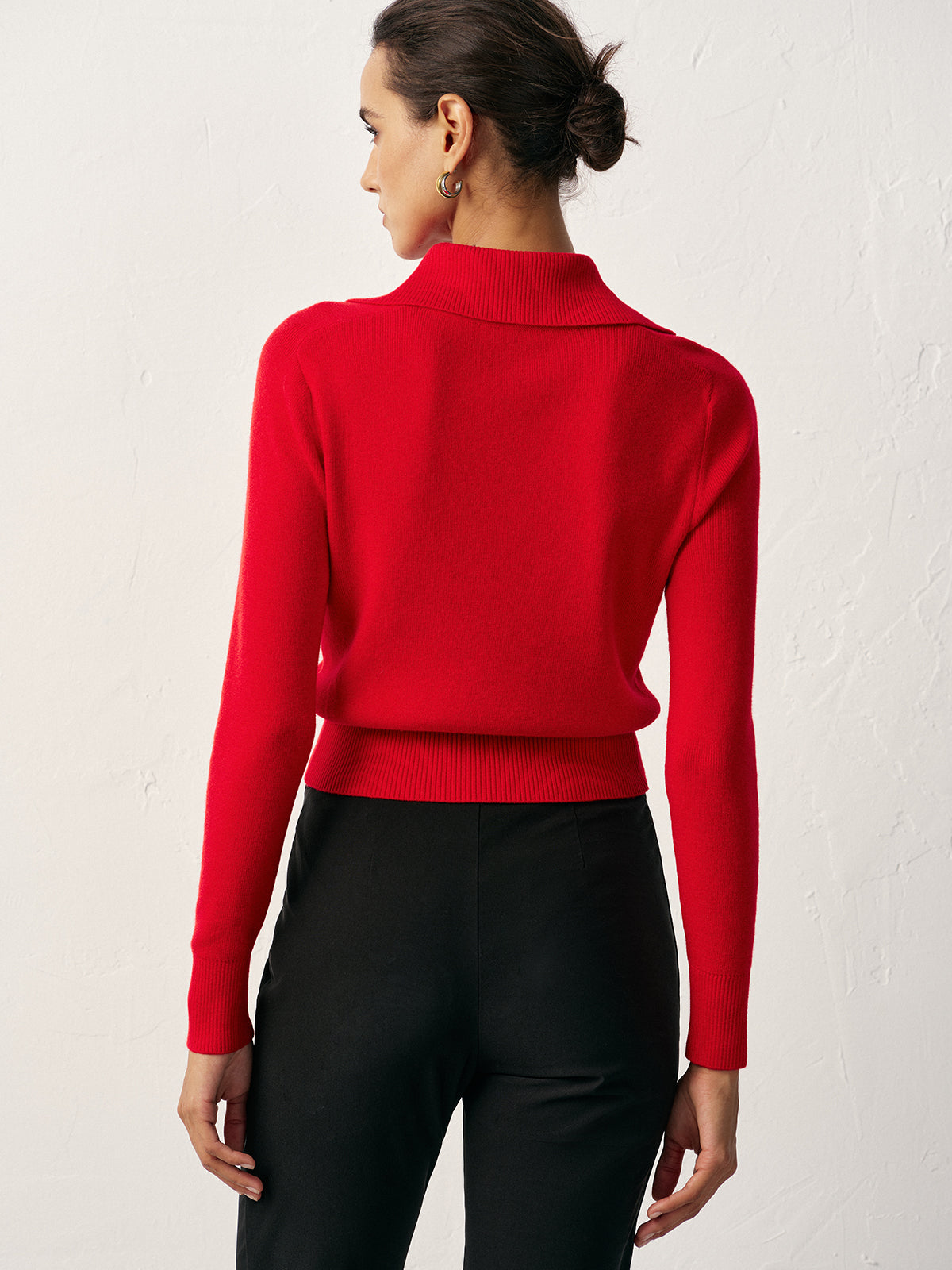 Knit Button Front Collared Top