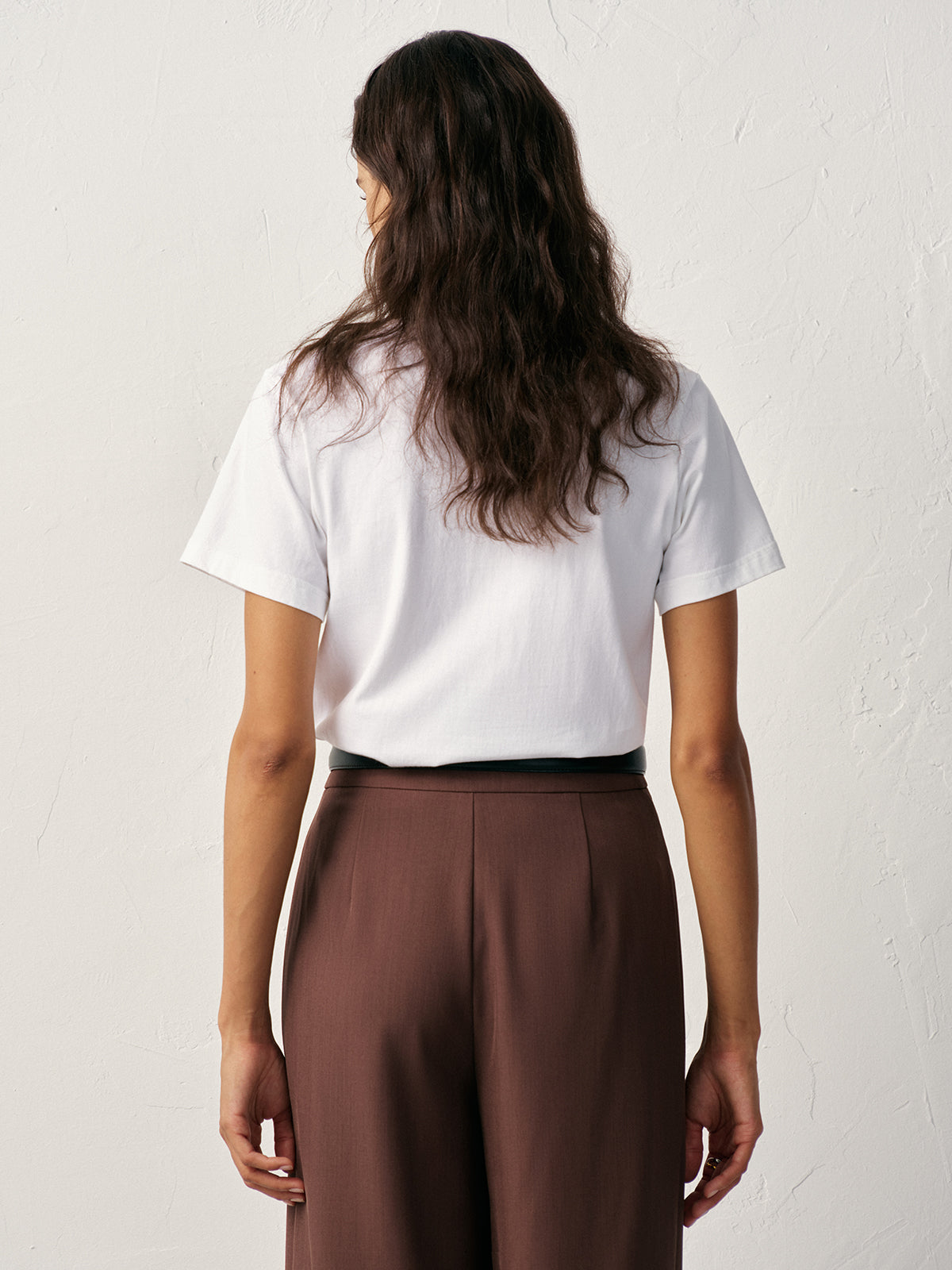 Wasserabweisendes Baumwoll-T-Shirt mit Rundhalsausschnitt 