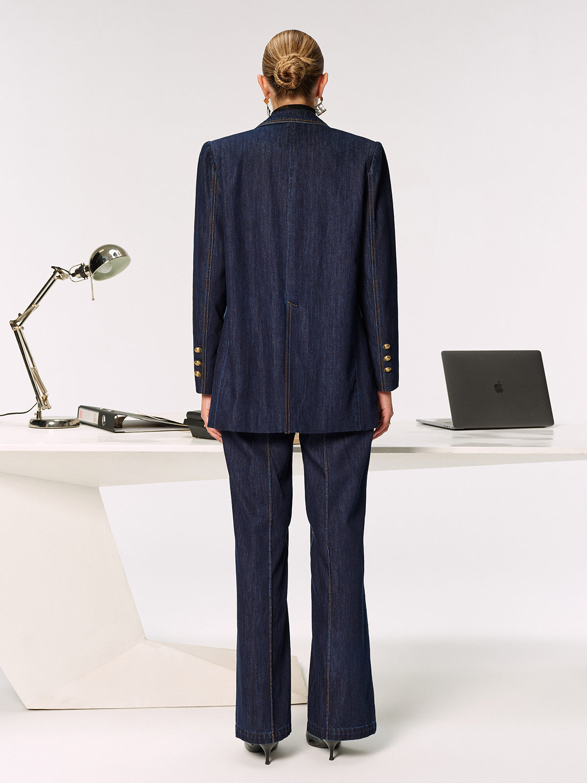 Blazer croisé en denim 