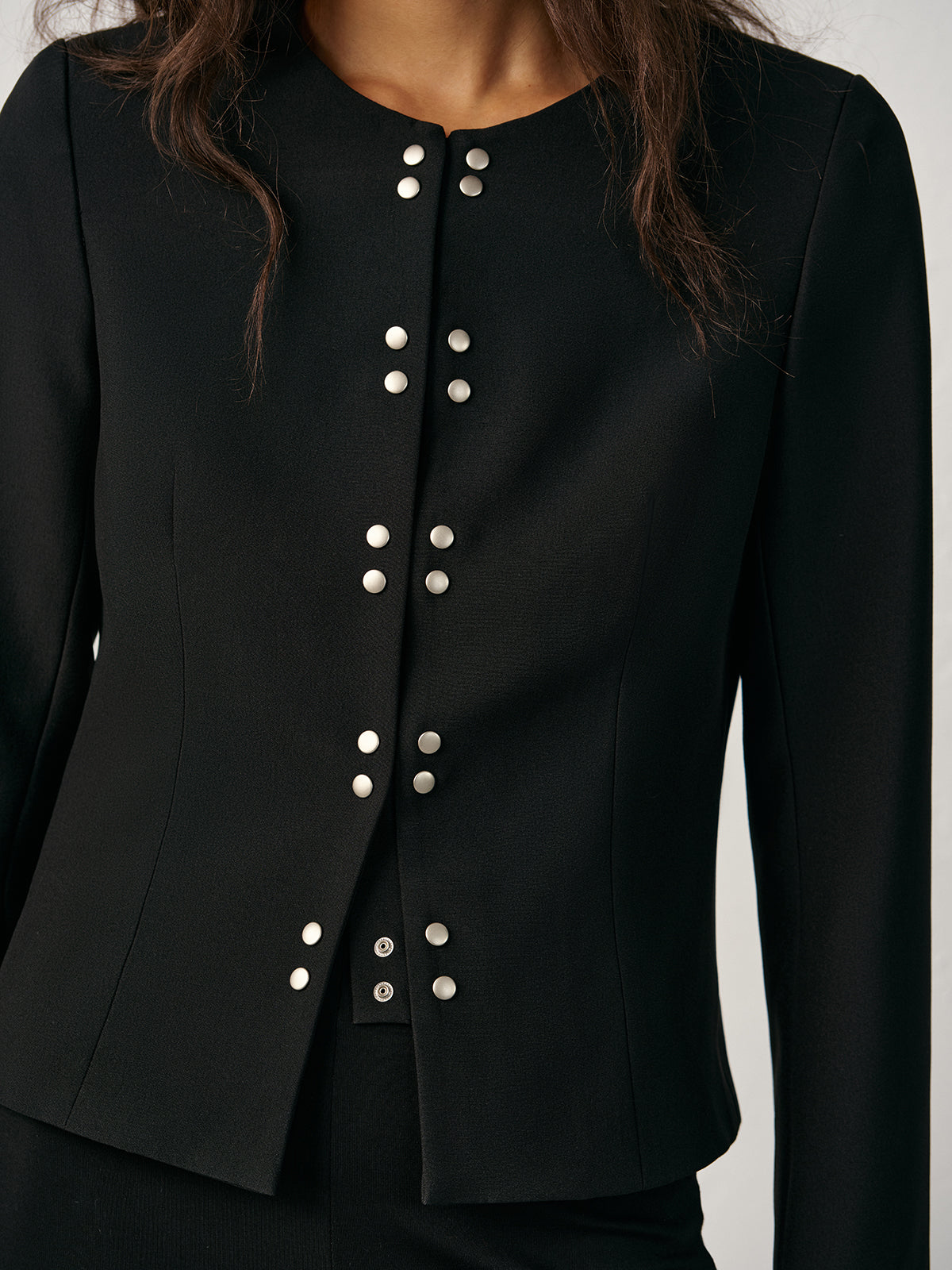 Rundhals-Zweireiher-Blazer