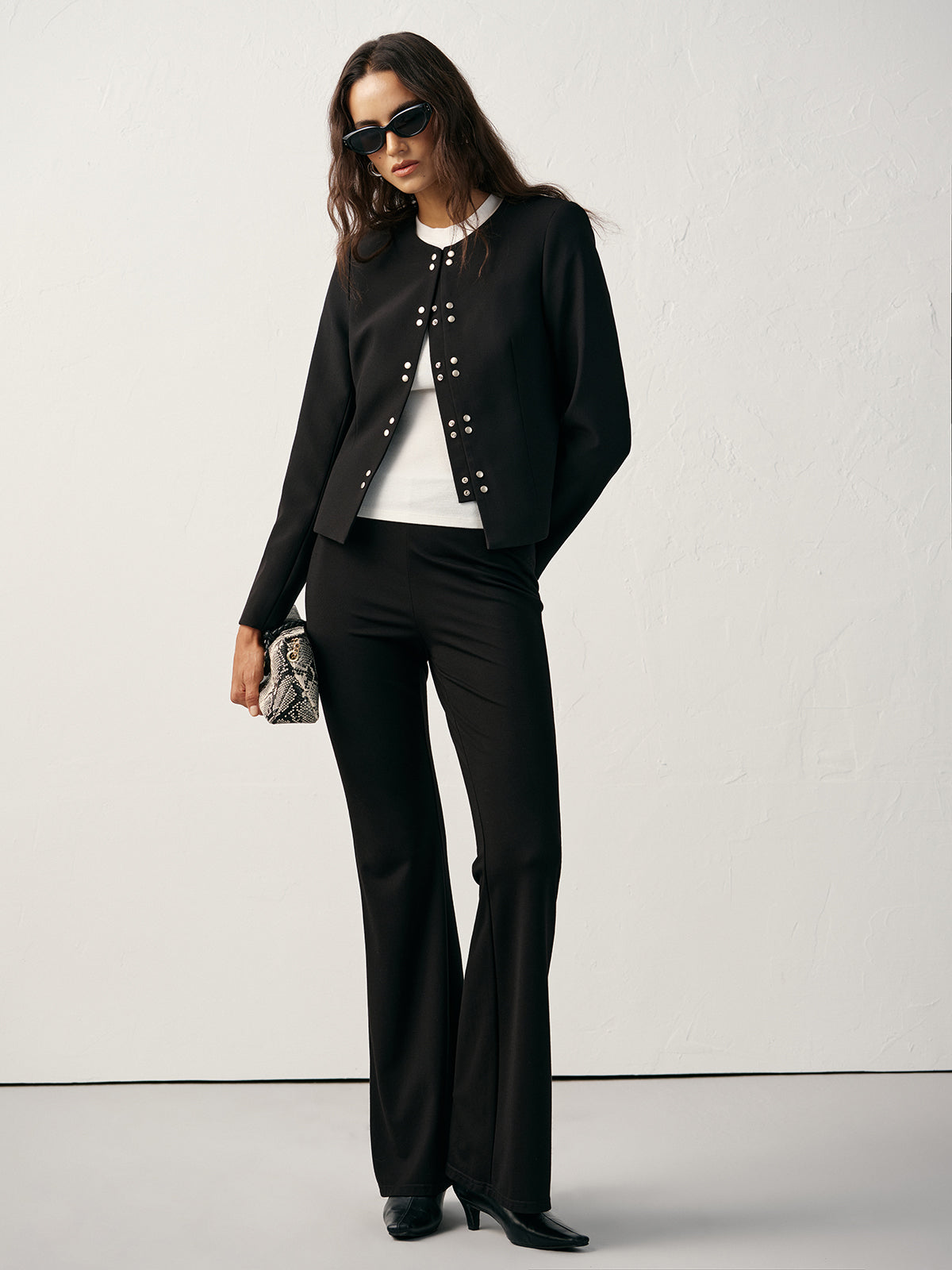 Rundhals-Zweireiher-Blazer