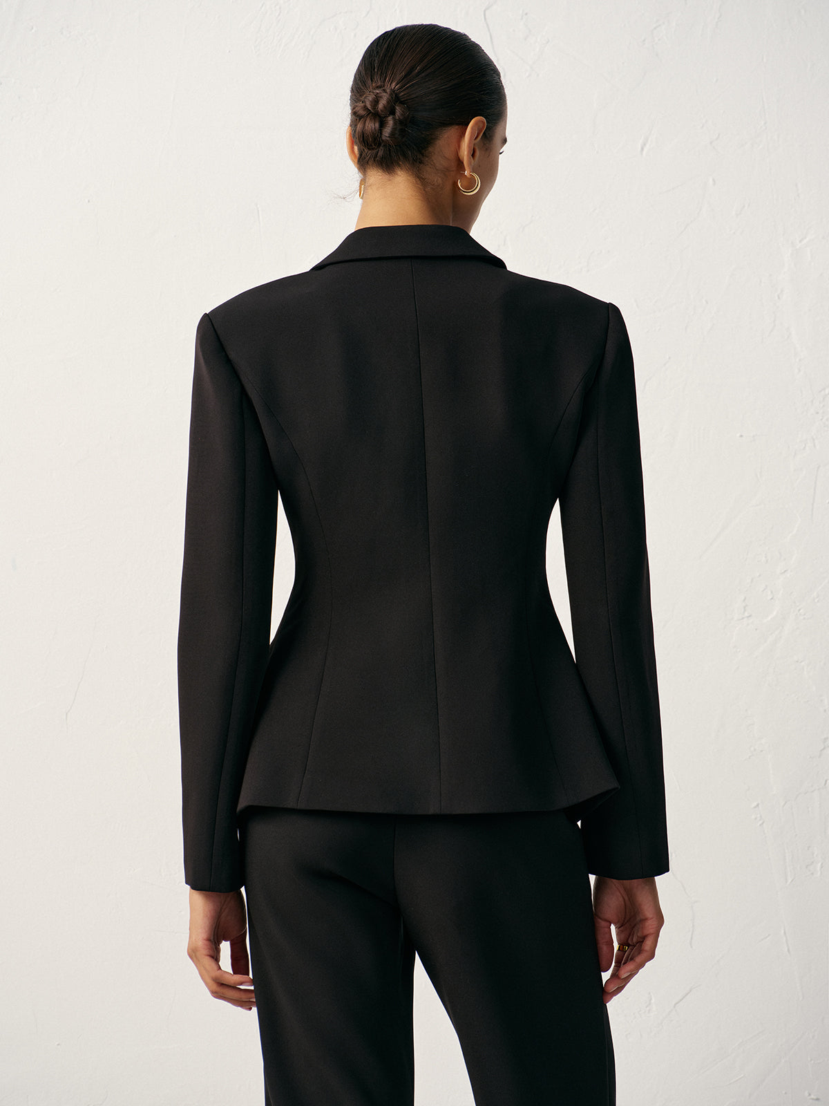 Cross-Shaped Button Blazer