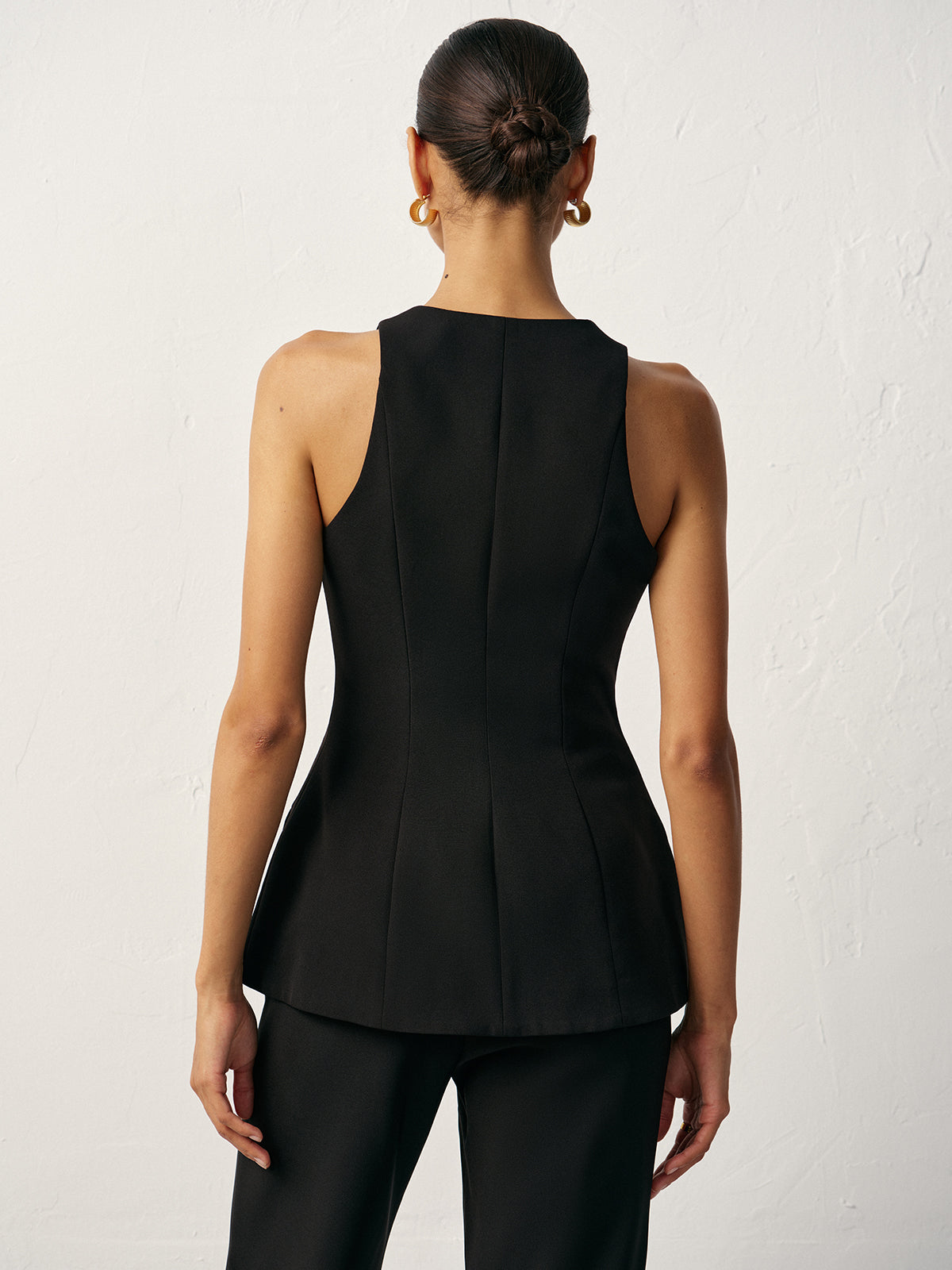 Cross-Shaped Button Vest