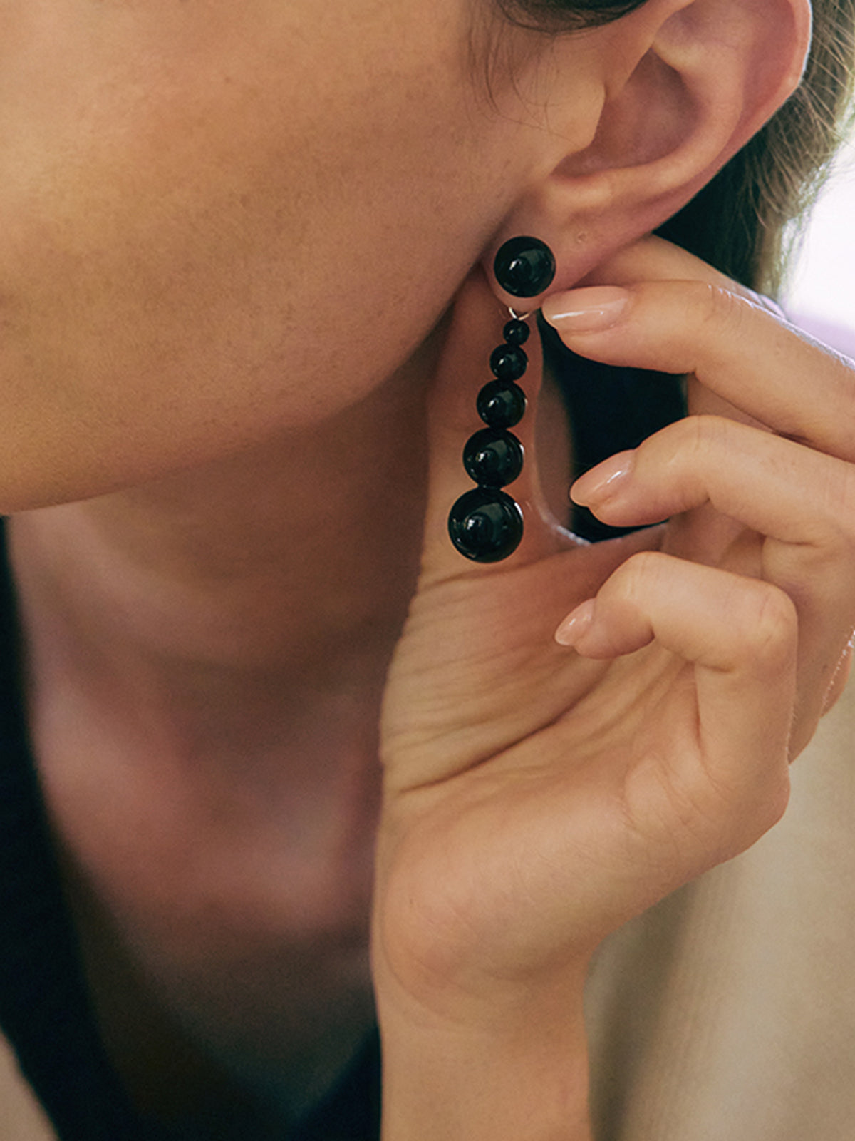 Boucles d'oreilles pendantes en perles d'agate 