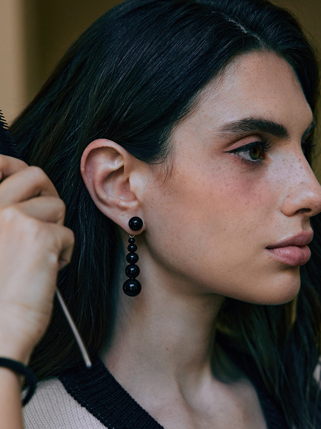 Boucles d'oreilles pendantes en agate