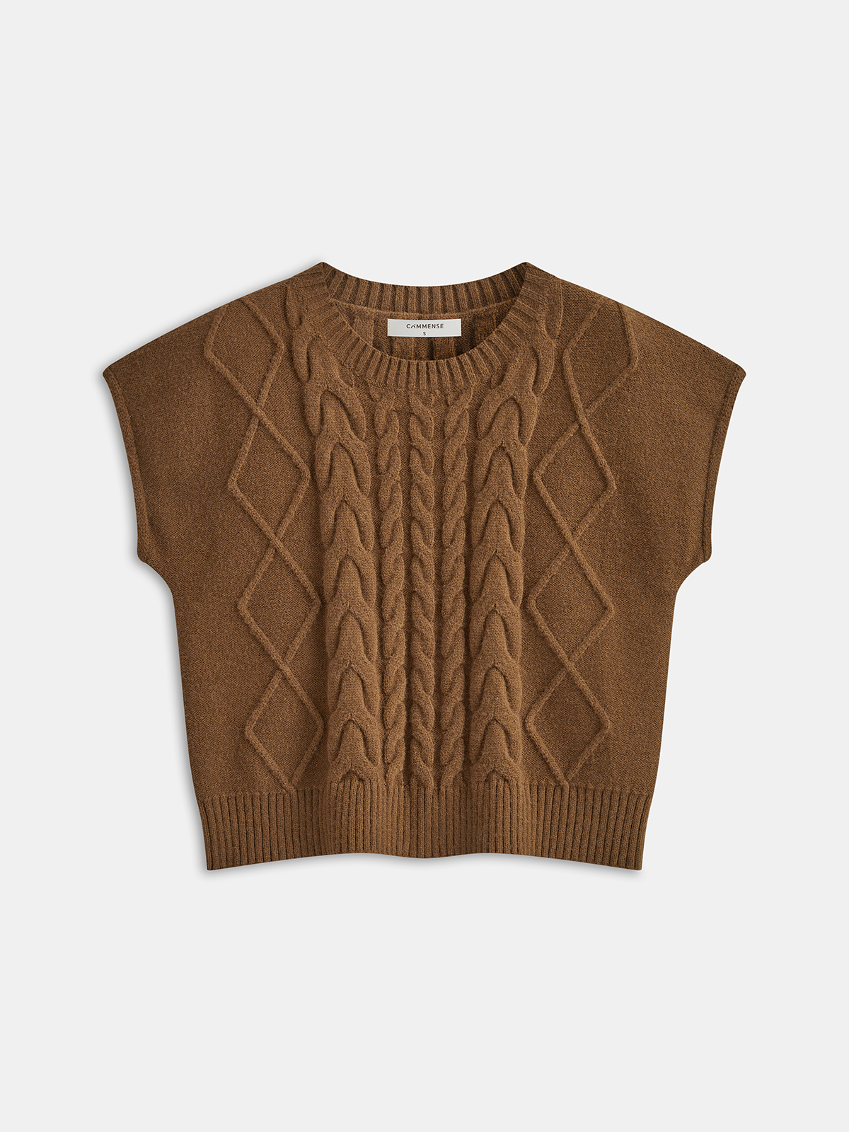 Cable Knit Sleeveless Sweater Vest