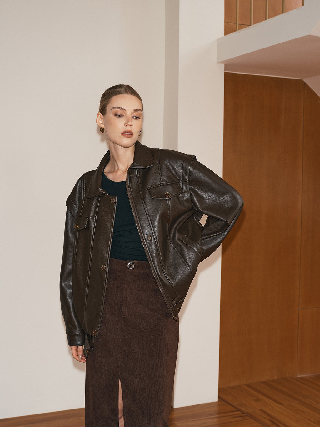 Reversjacke aus PU-Leder