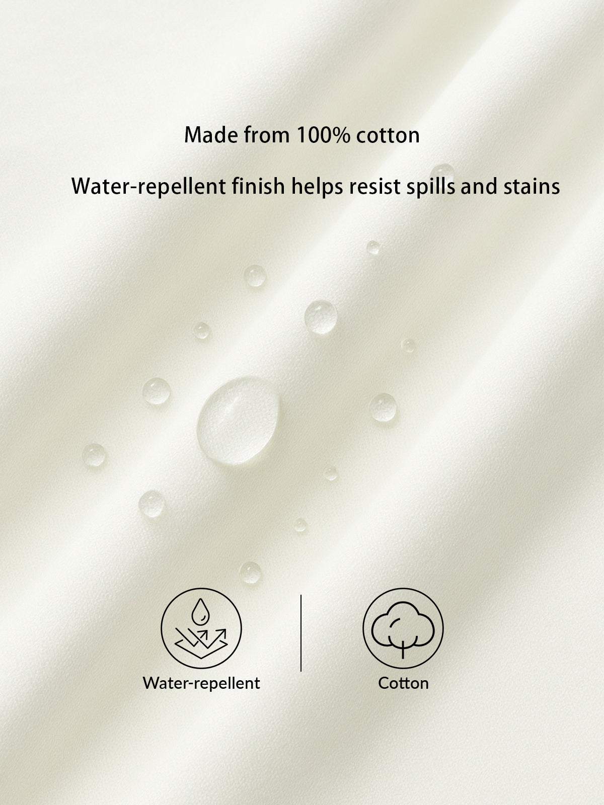 Wasserabweisendes Baumwoll-T-Shirt mit Rundhalsausschnitt 