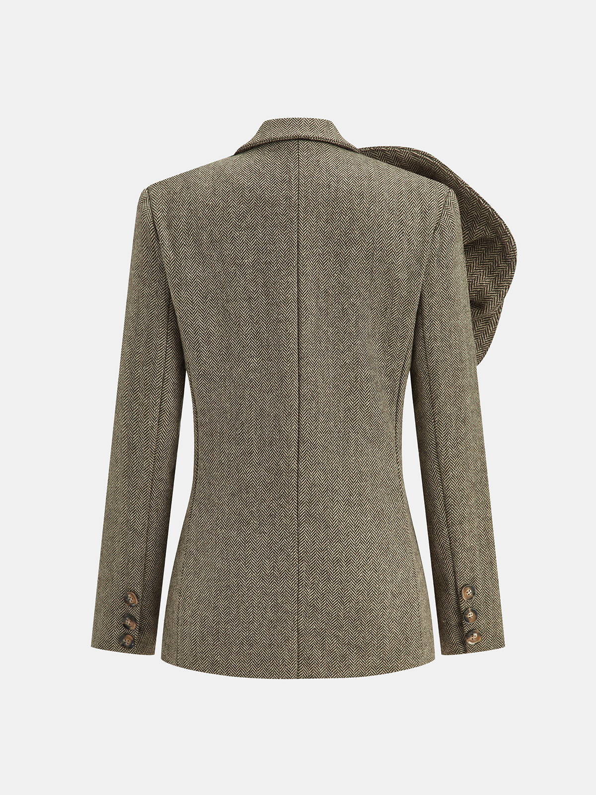 Large 3D Flower Single Button Tweed Blazer