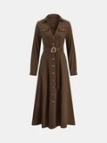 Hemdblusenkleid mit Gürtel und Knopfleiste