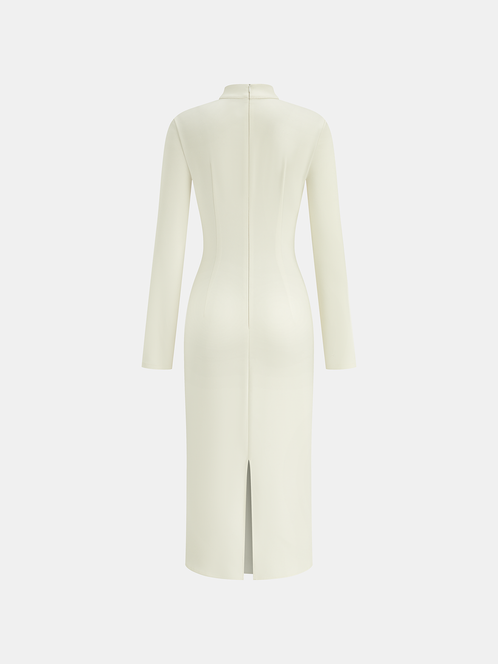 Stehkragen Langarm Cut-Out figurbetontes Kleid
