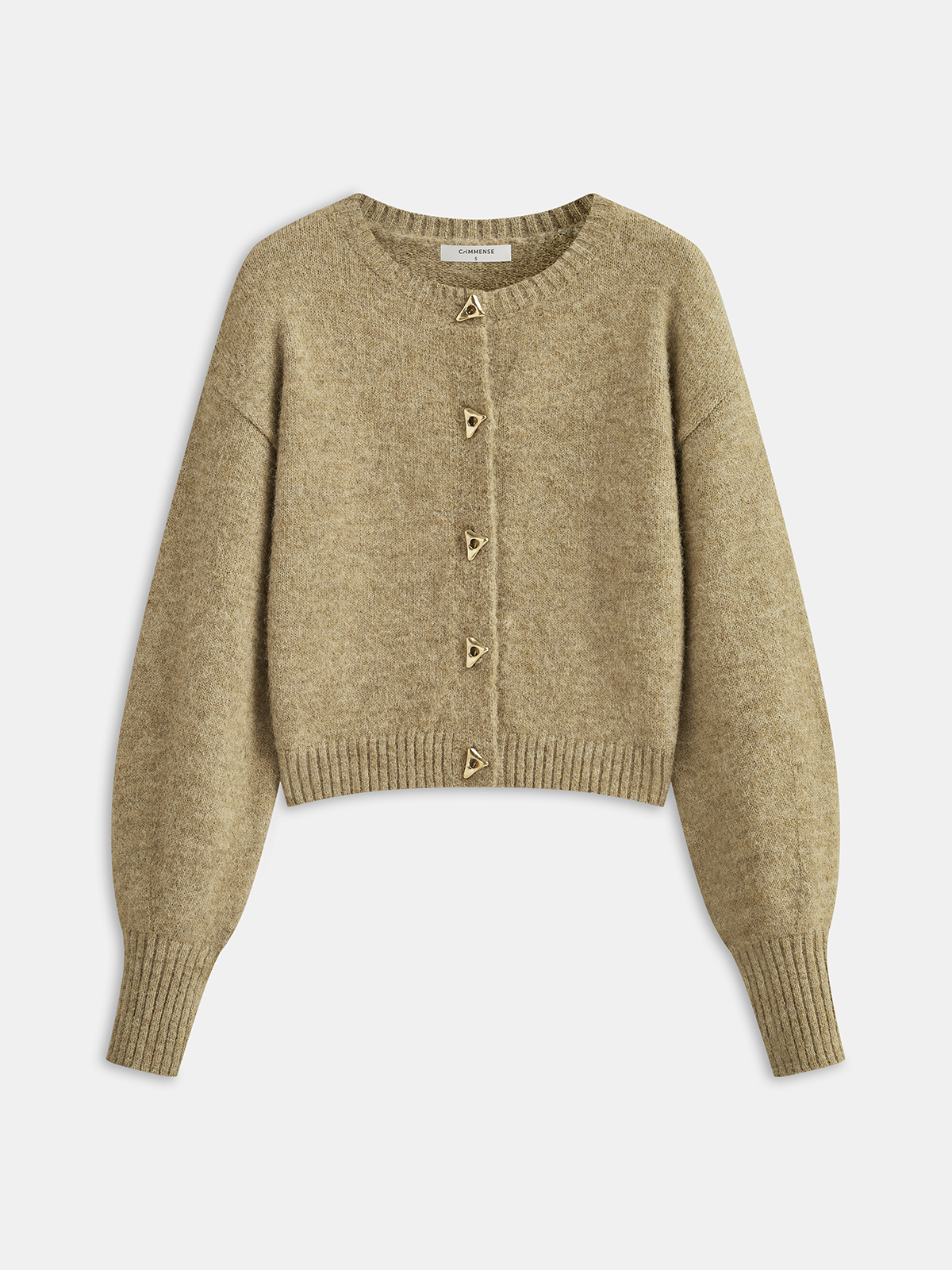 Triangle Button Wool Blend Cardigan