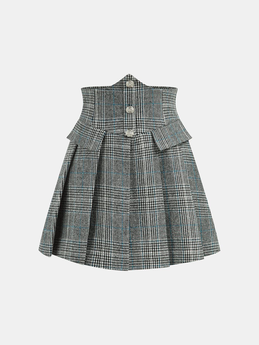Mini-jupe plissée écossaise taille haute
