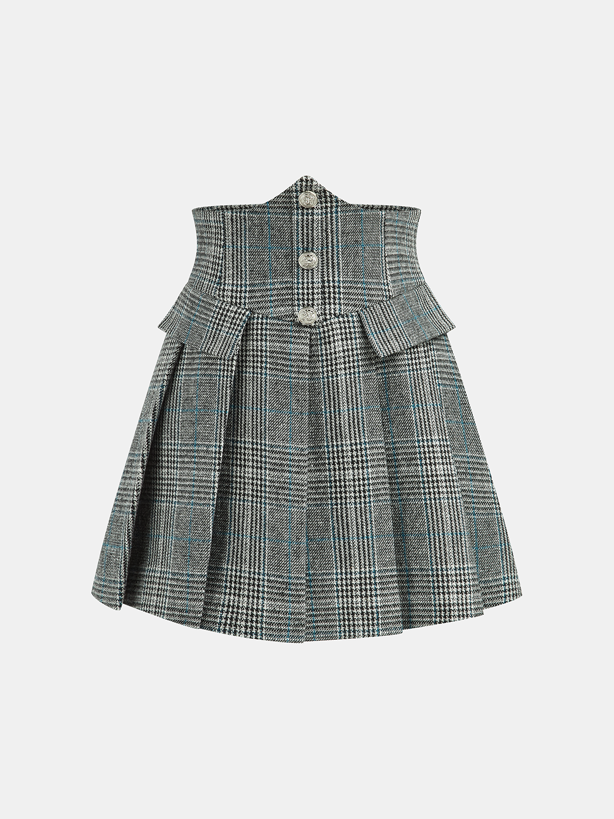 Mini-jupe plissée écossaise taille haute