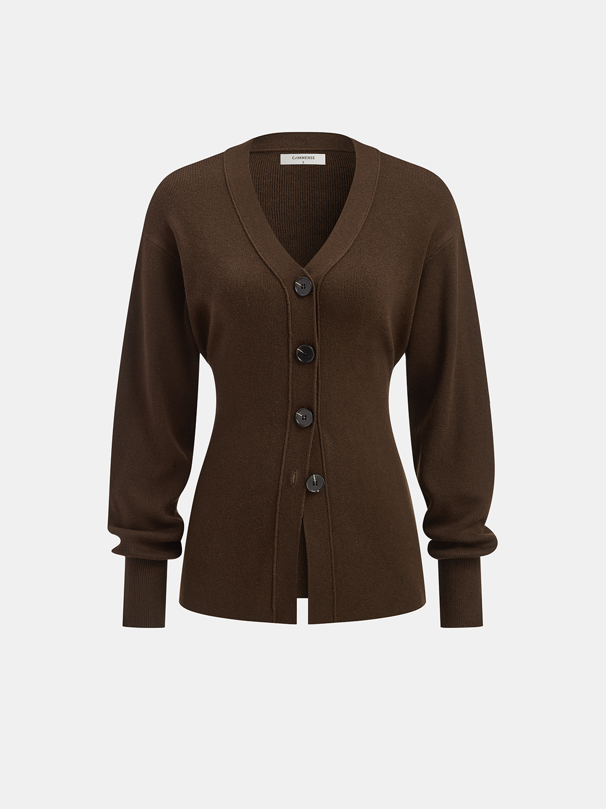 Wool-Blend V-Neck Button-Down Cardigan