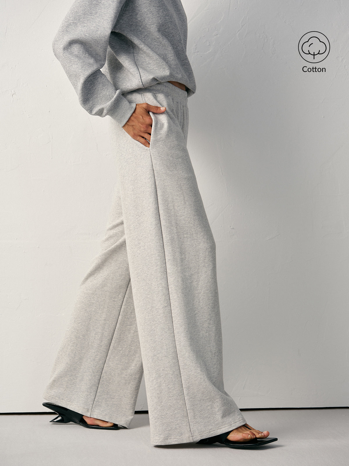 Pantalon de survêtement droit en mélange de coton