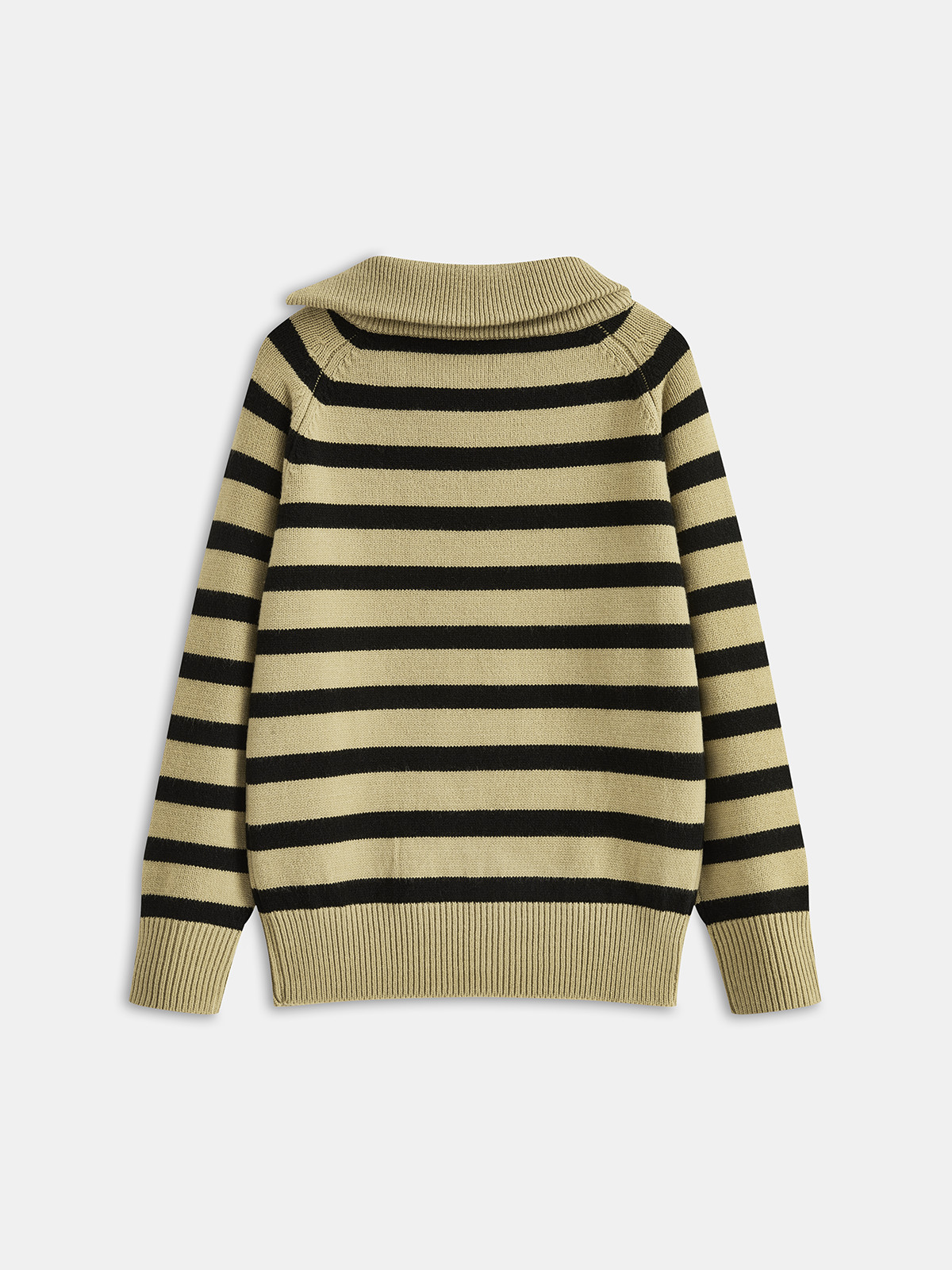 Asymmetric Zip Collar Striped Sweater