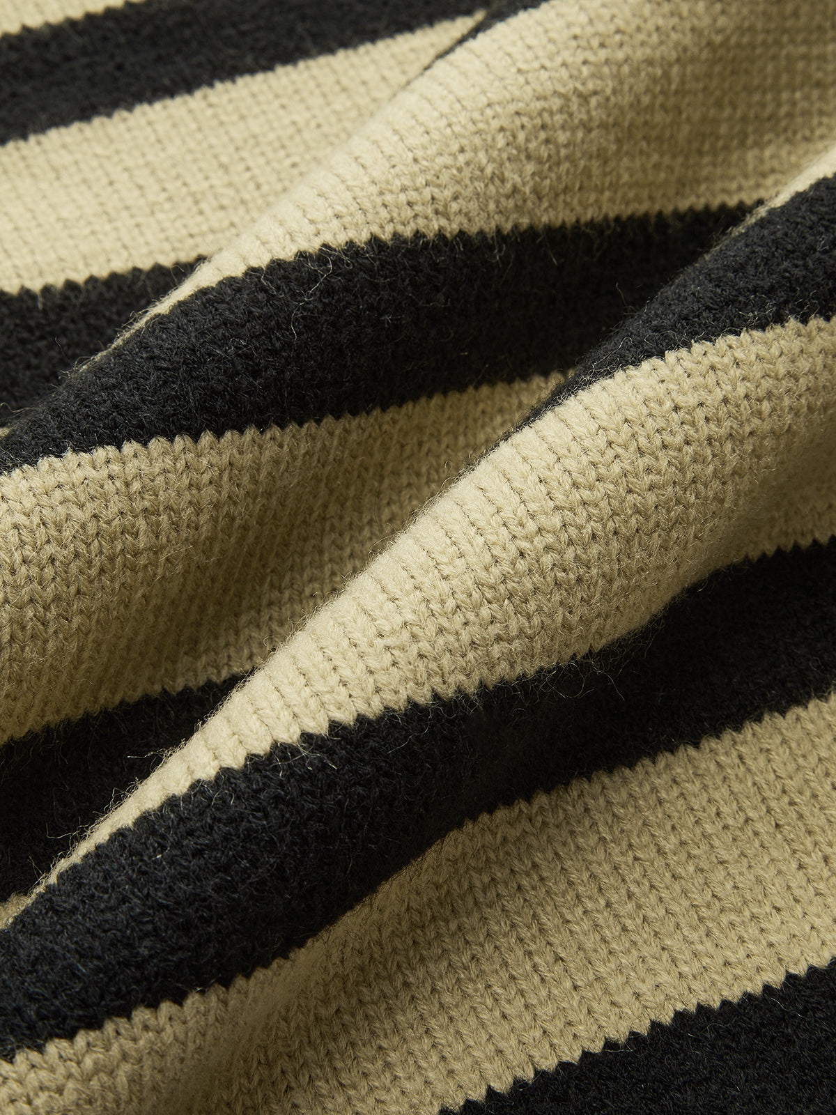 Asymmetric Zip Collar Striped Sweater