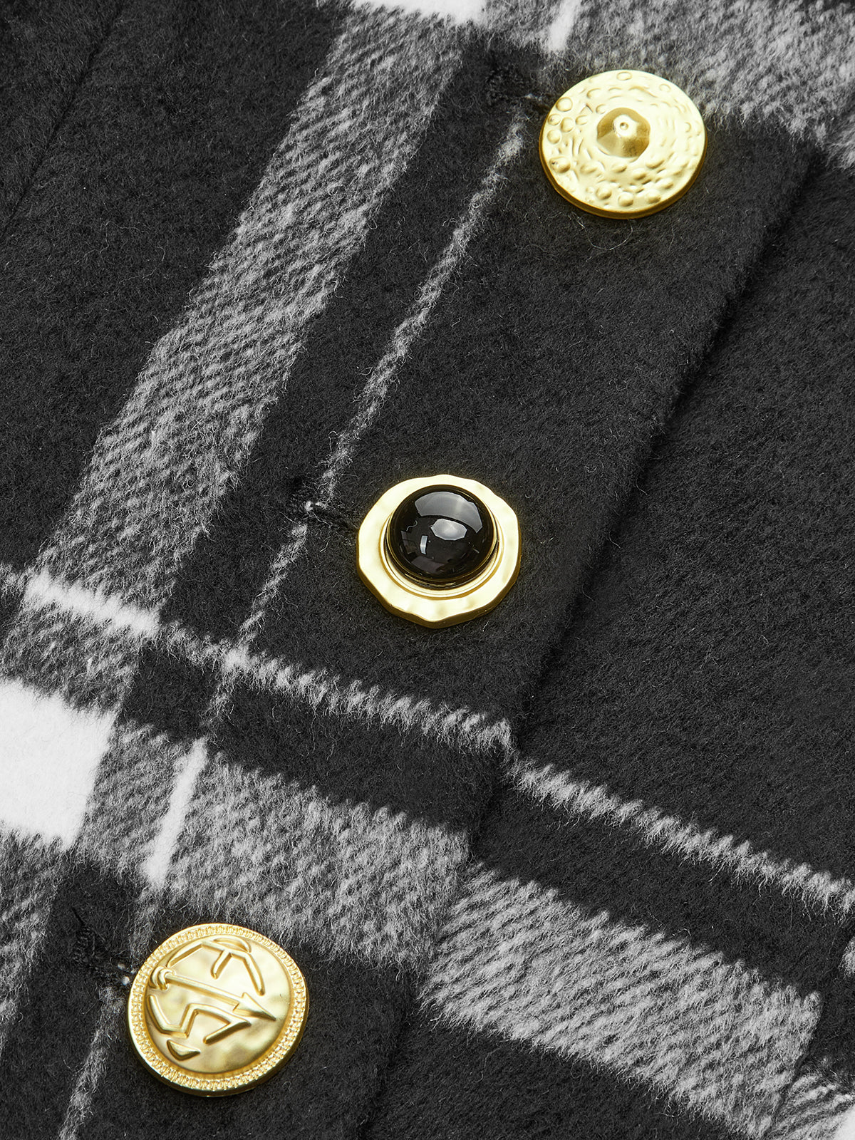 Karierter Blazer aus Wollmischung 