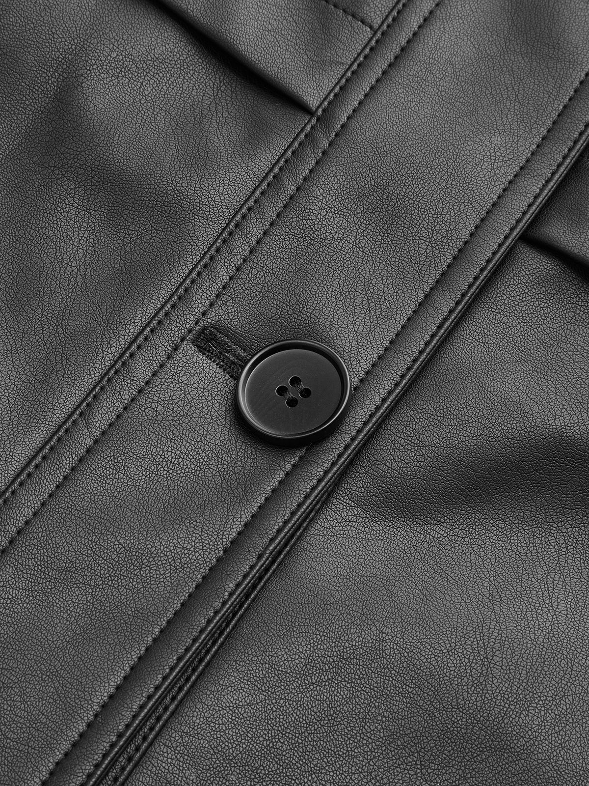Veste matelassée en similicuir avec col montant et ceinture