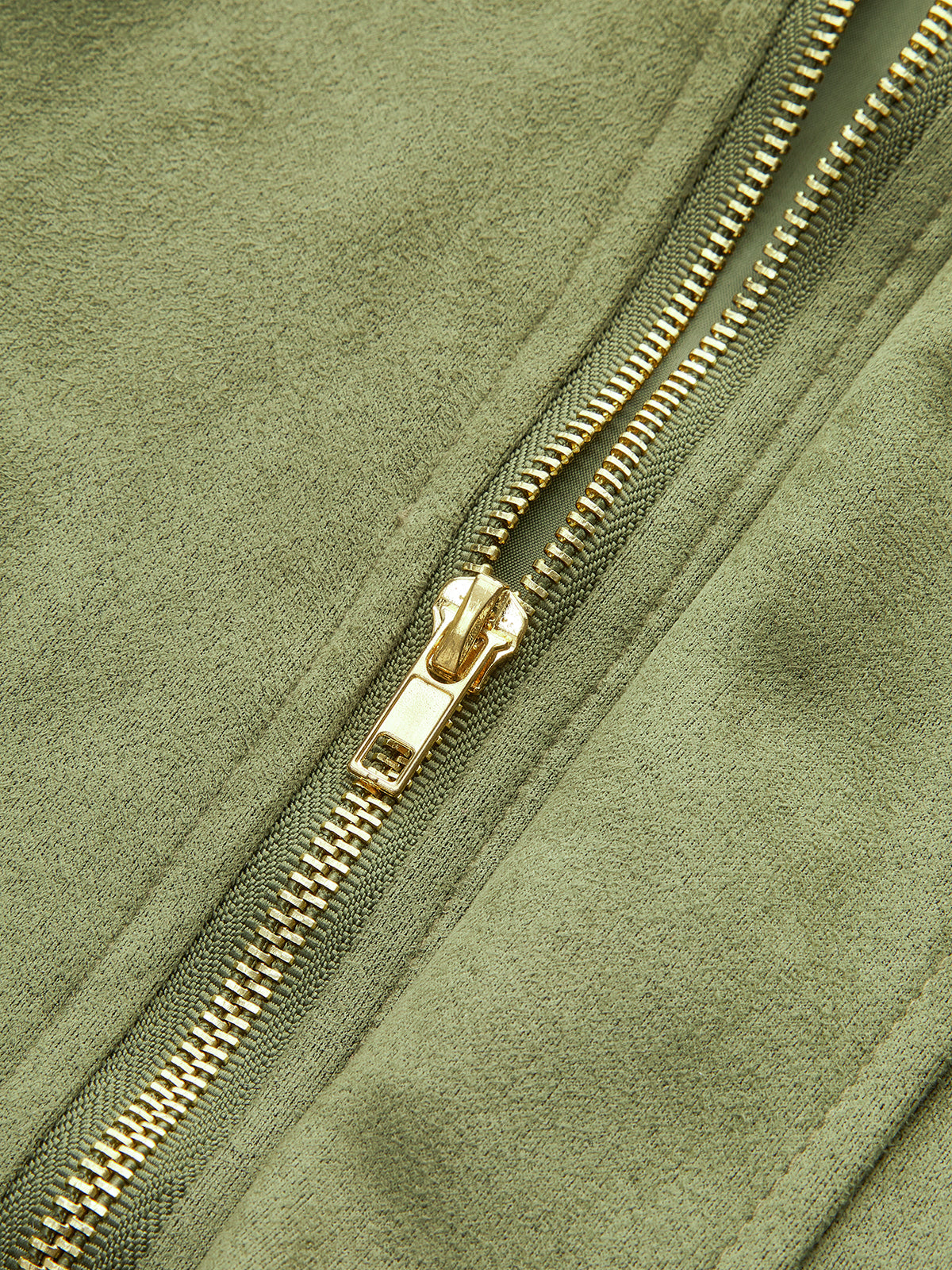 Jacke mit Reißverschluss und Kragen in Wildlederoptik 