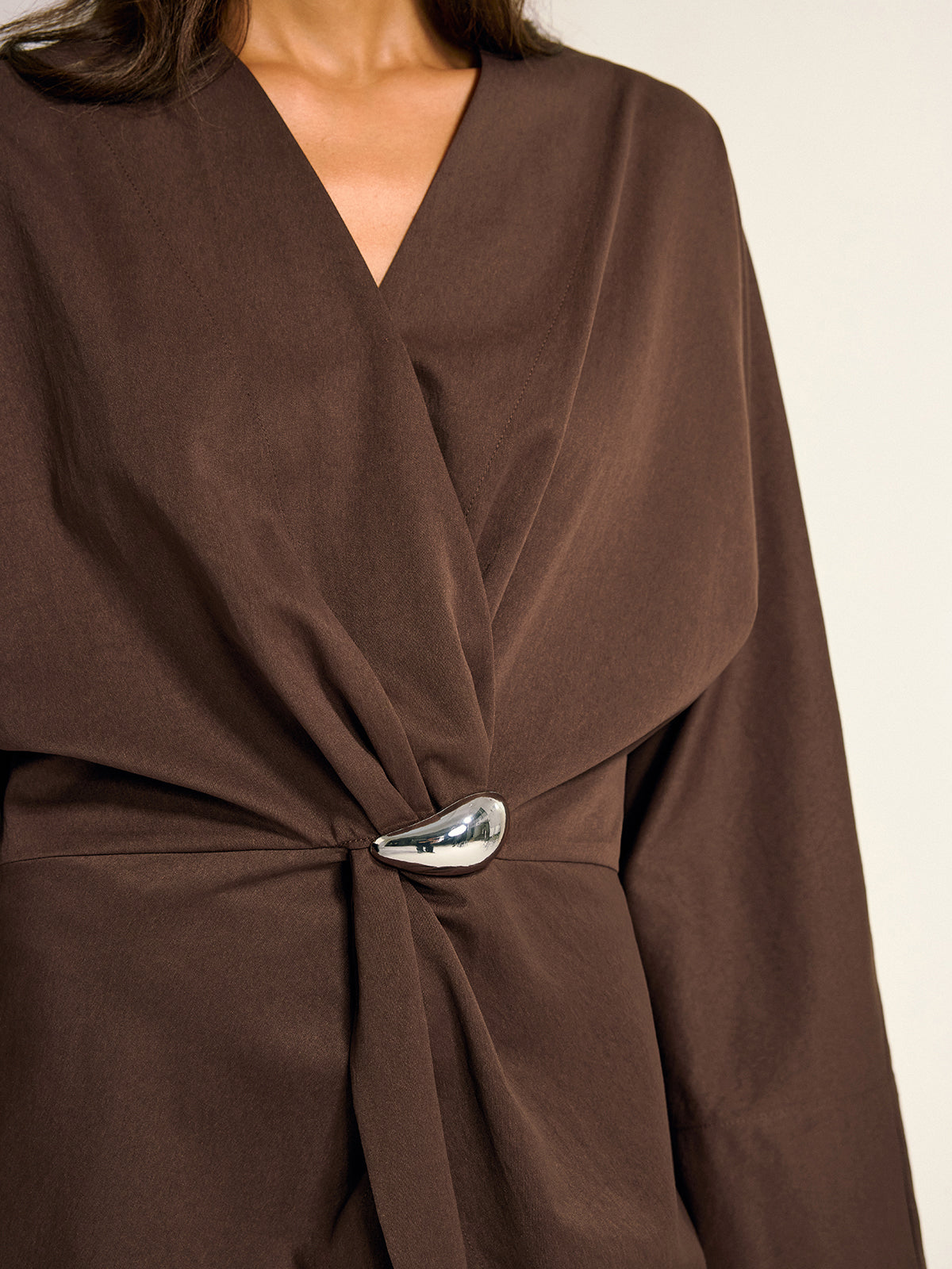 Metal Detail Draped Shirt