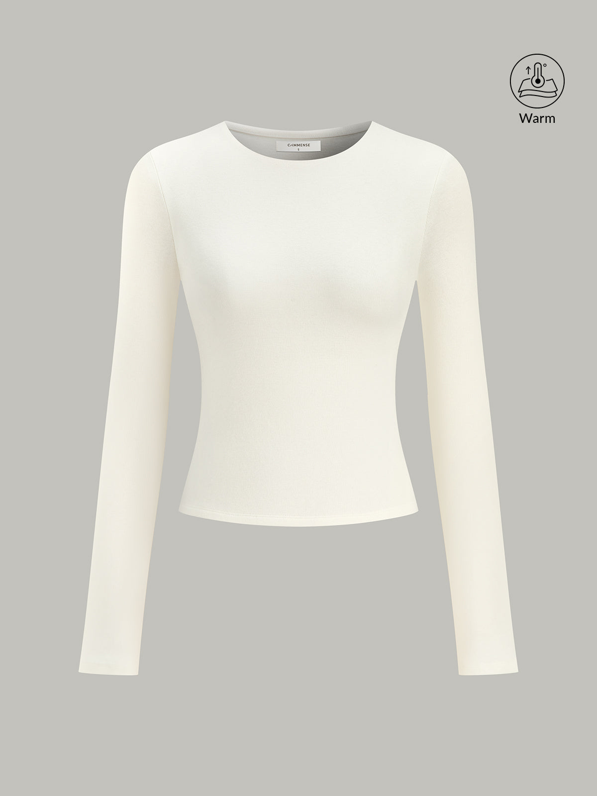 Figurbetontes Langarm-T-Shirt aus Baumwollmischgewebe