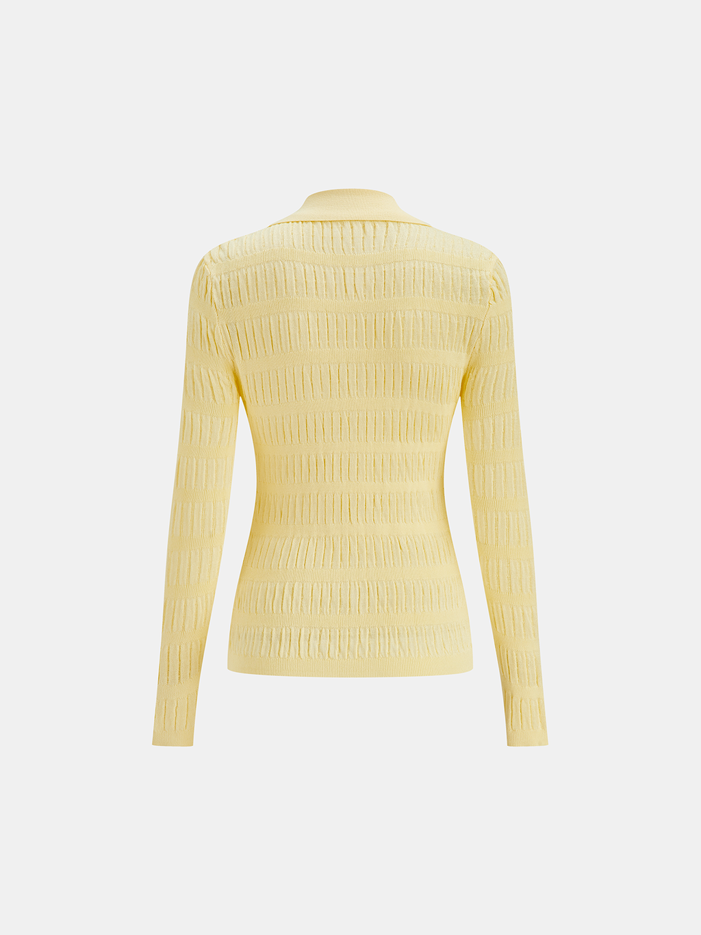 Cardigan boutonné en maille texturée à col chemise