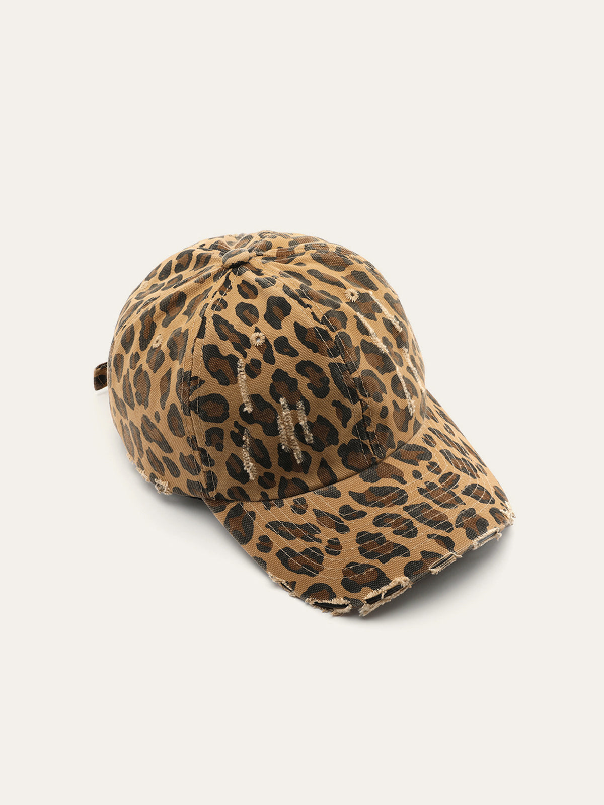 Distressed Leopard Print Hat