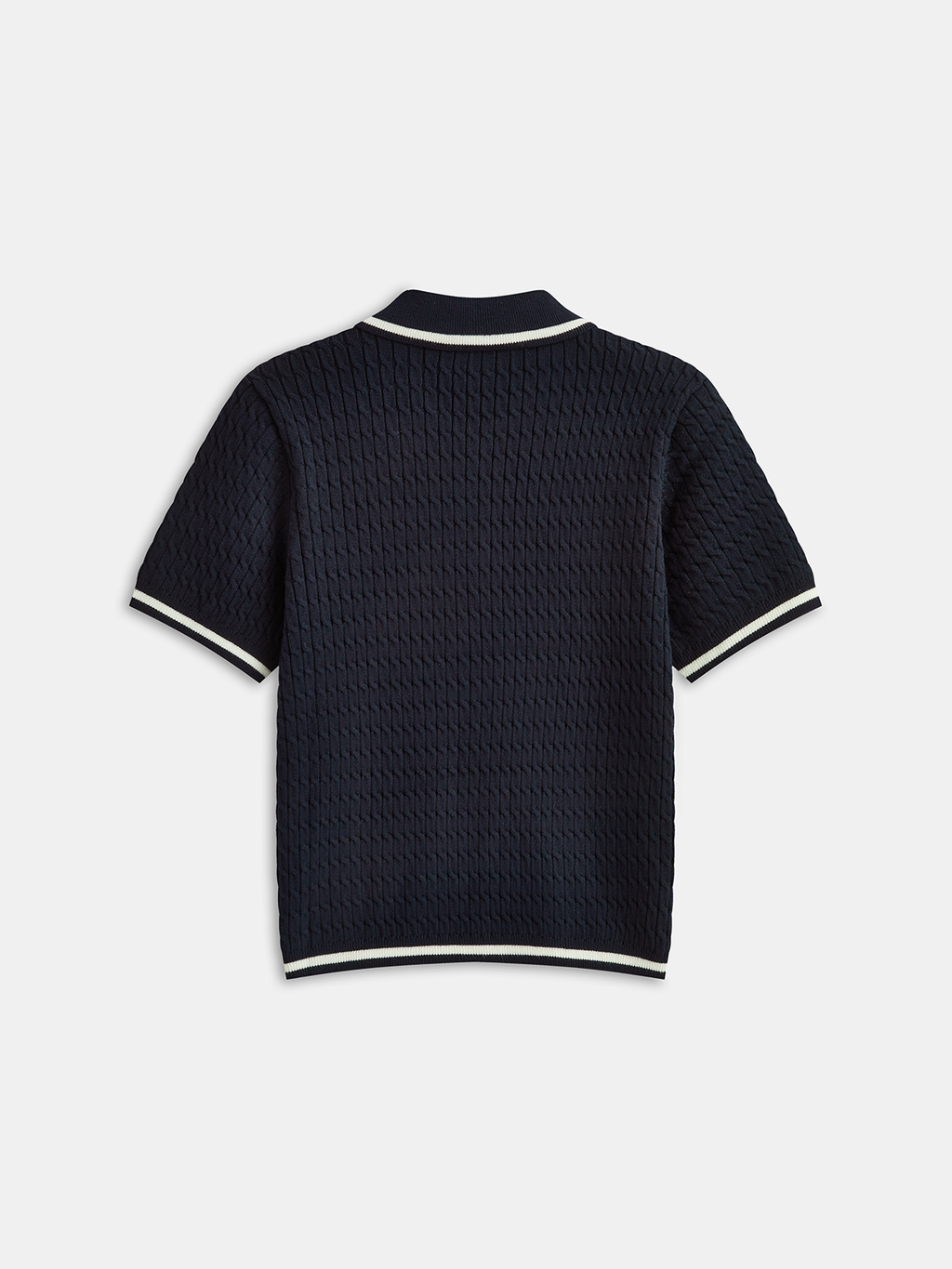 Poloshirt aus Strick mit Kontrastbesatz
