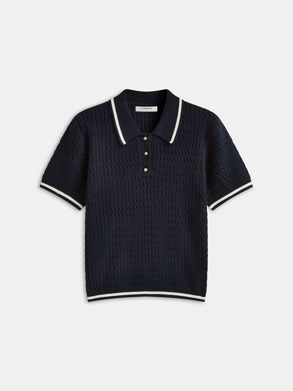 Poloshirt aus Strick mit Kontrastbesatz