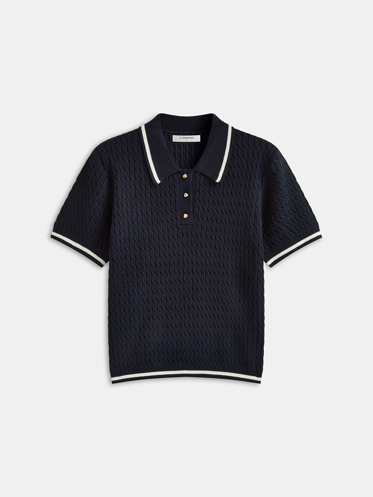 Poloshirt aus Strick mit Kontrastbesatz