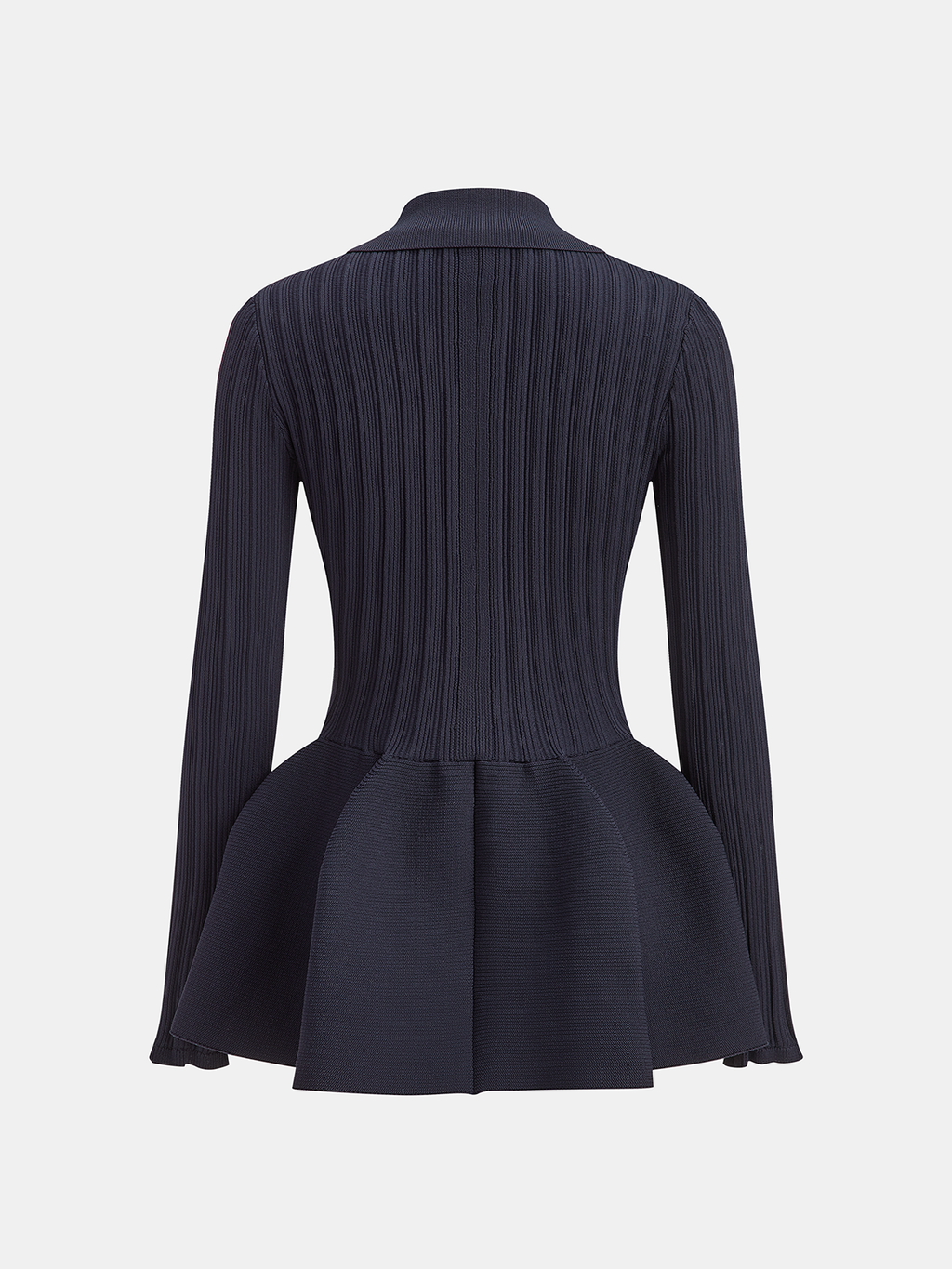 Cardigan mit Kragen, Knopfleiste und Schößchen