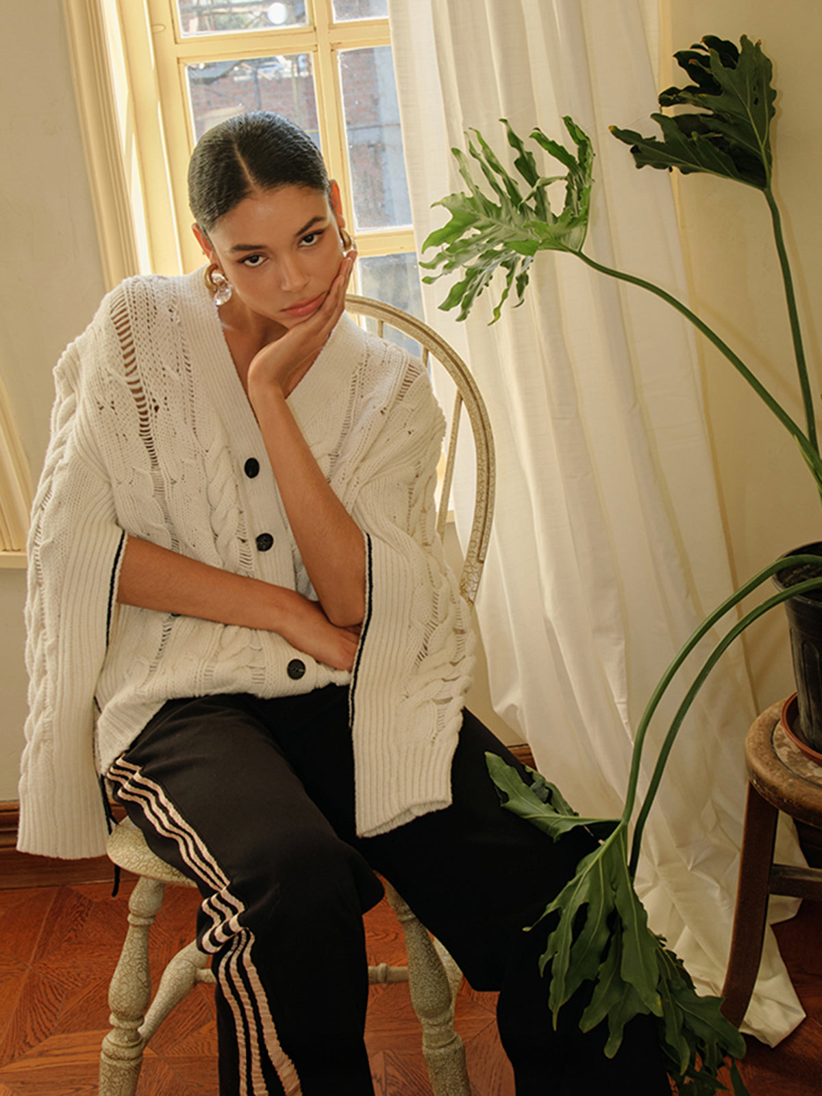 Side Striped High-Waist Pants