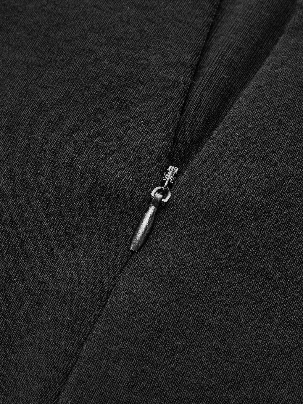 T-shirt moulant à manches longues et fermeture éclair sur le devant