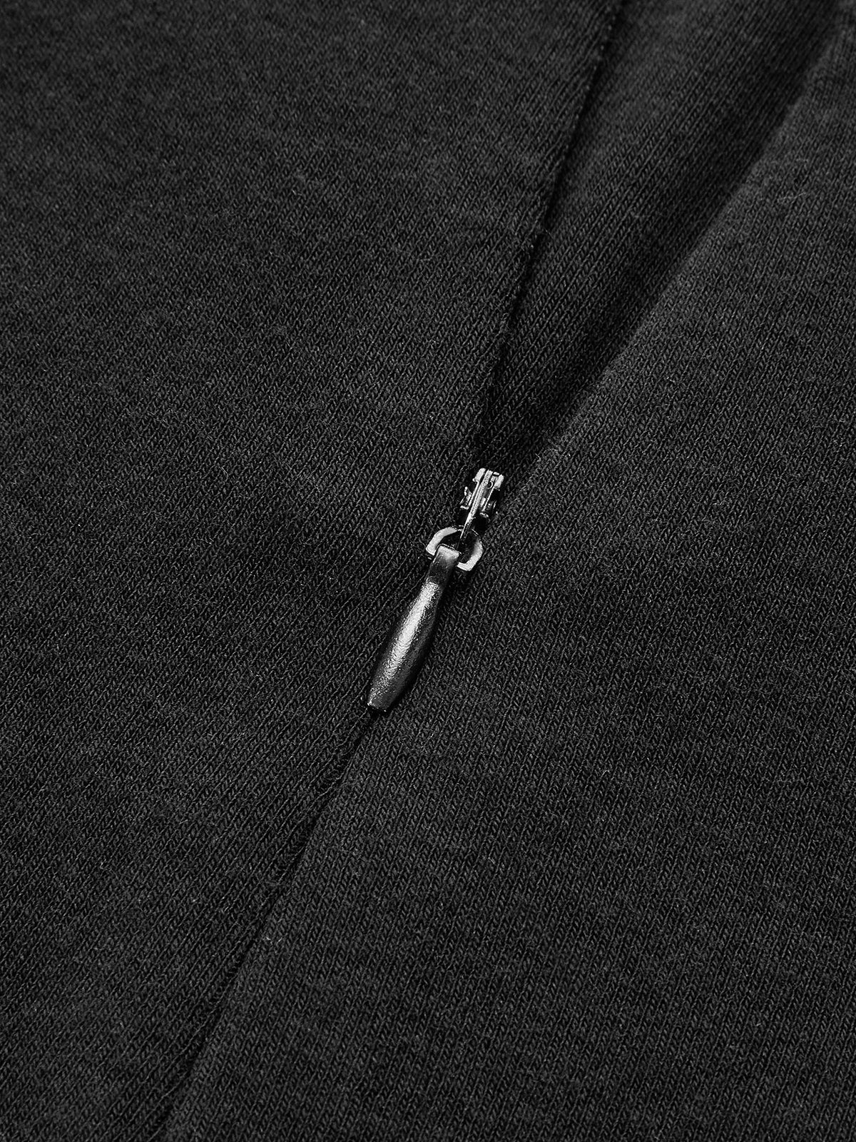 Slim Fit Zip-Front Long Sleeve T-Shirt