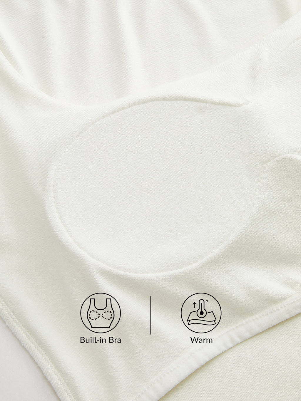 Bra-Free Slim Fit Low Neck Long Sleeve Top