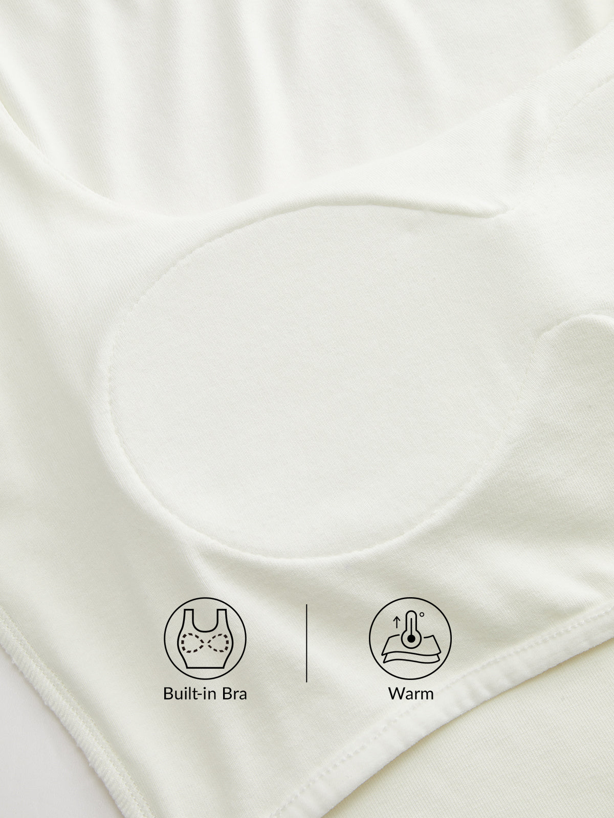 Bra-Free Slim Fit Low Neck Long Sleeve Top