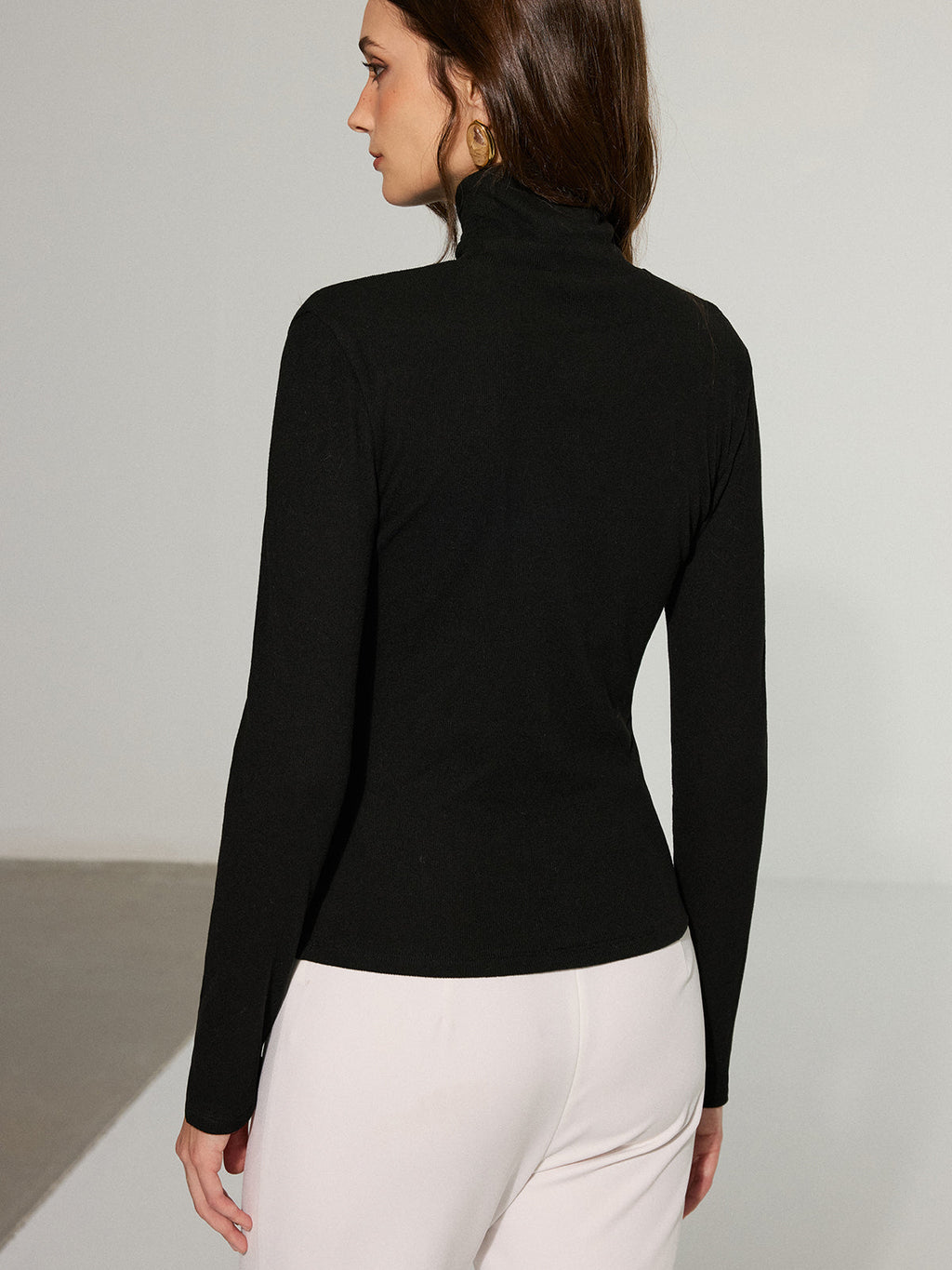 Pull à col roulé color block