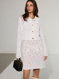 Ensemble deux pièces gilet et robe en maille texturée
