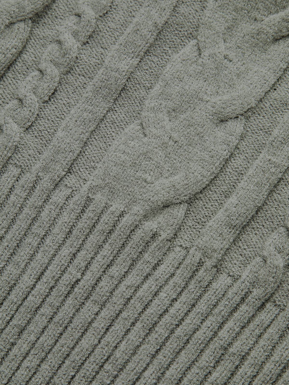 Large Lapel Cable Knit Sleeveless Sweater Vest