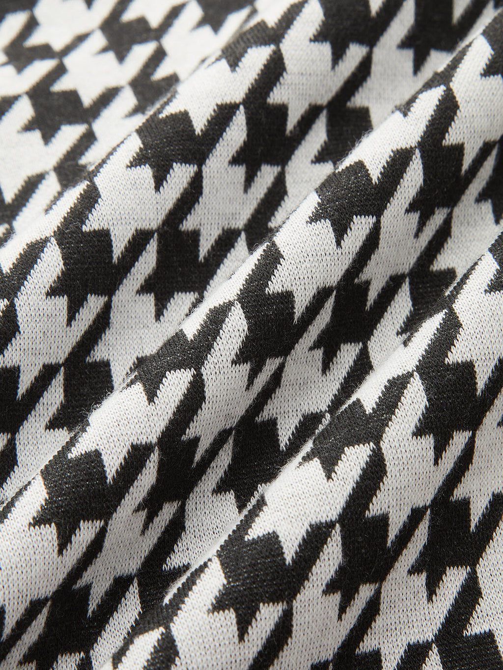 Kurze Strickbluse mit Hahnentritt-Einsätzen