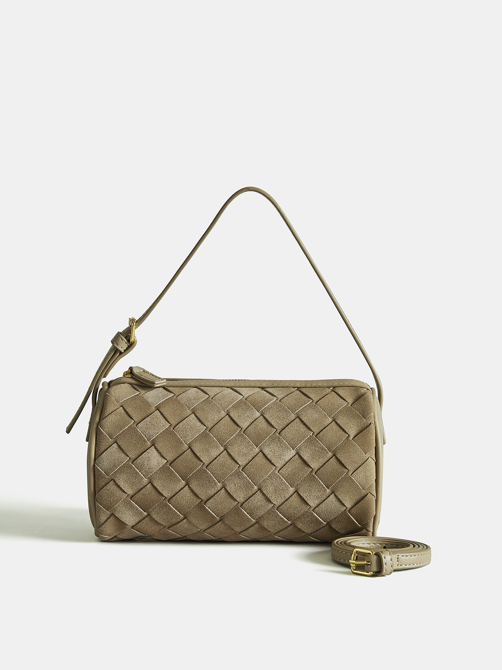 Sac bandoulière en similicuir PU dépoli tressé
