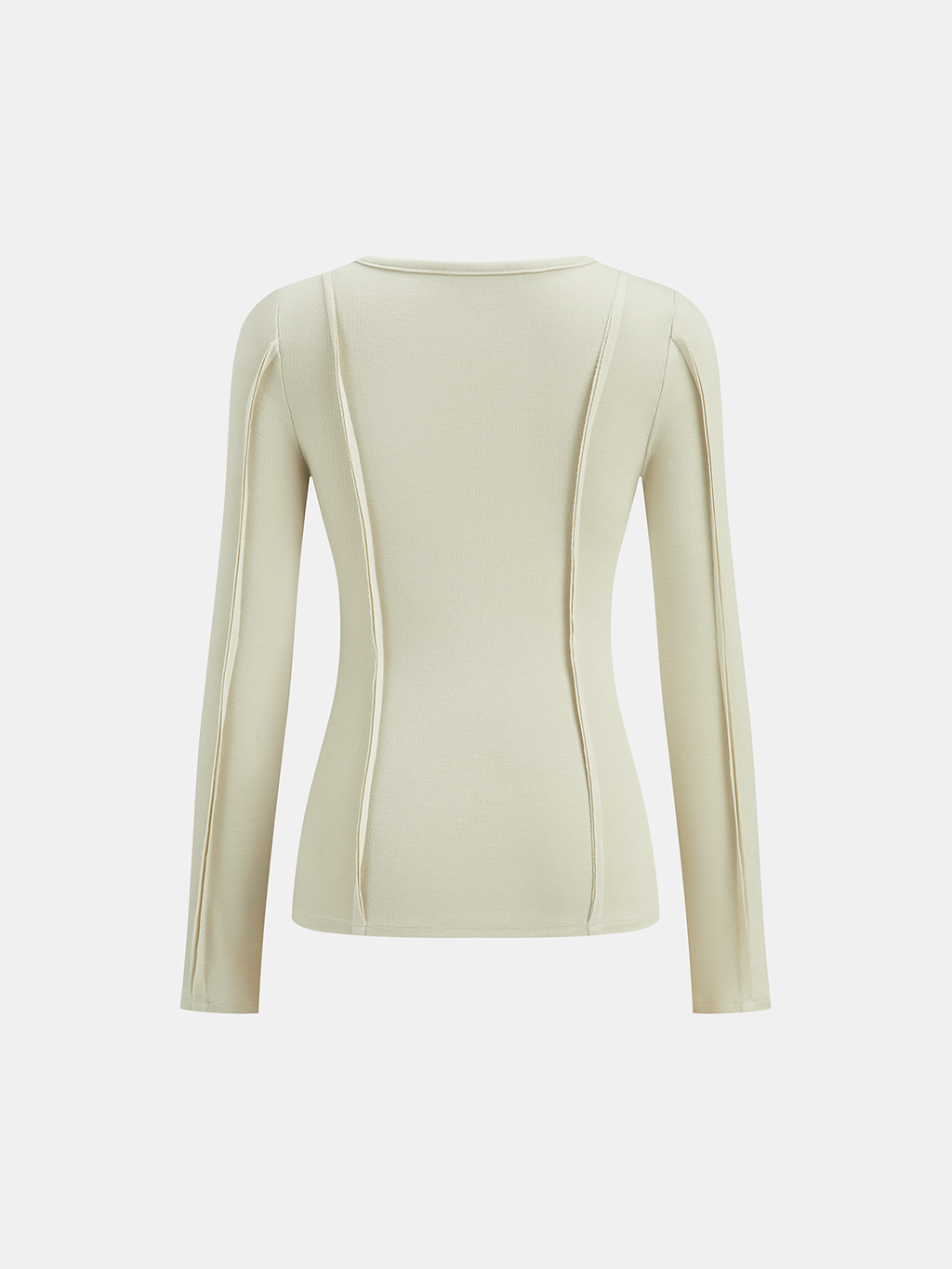 T-shirt col rond manches longues avec détails de couture
