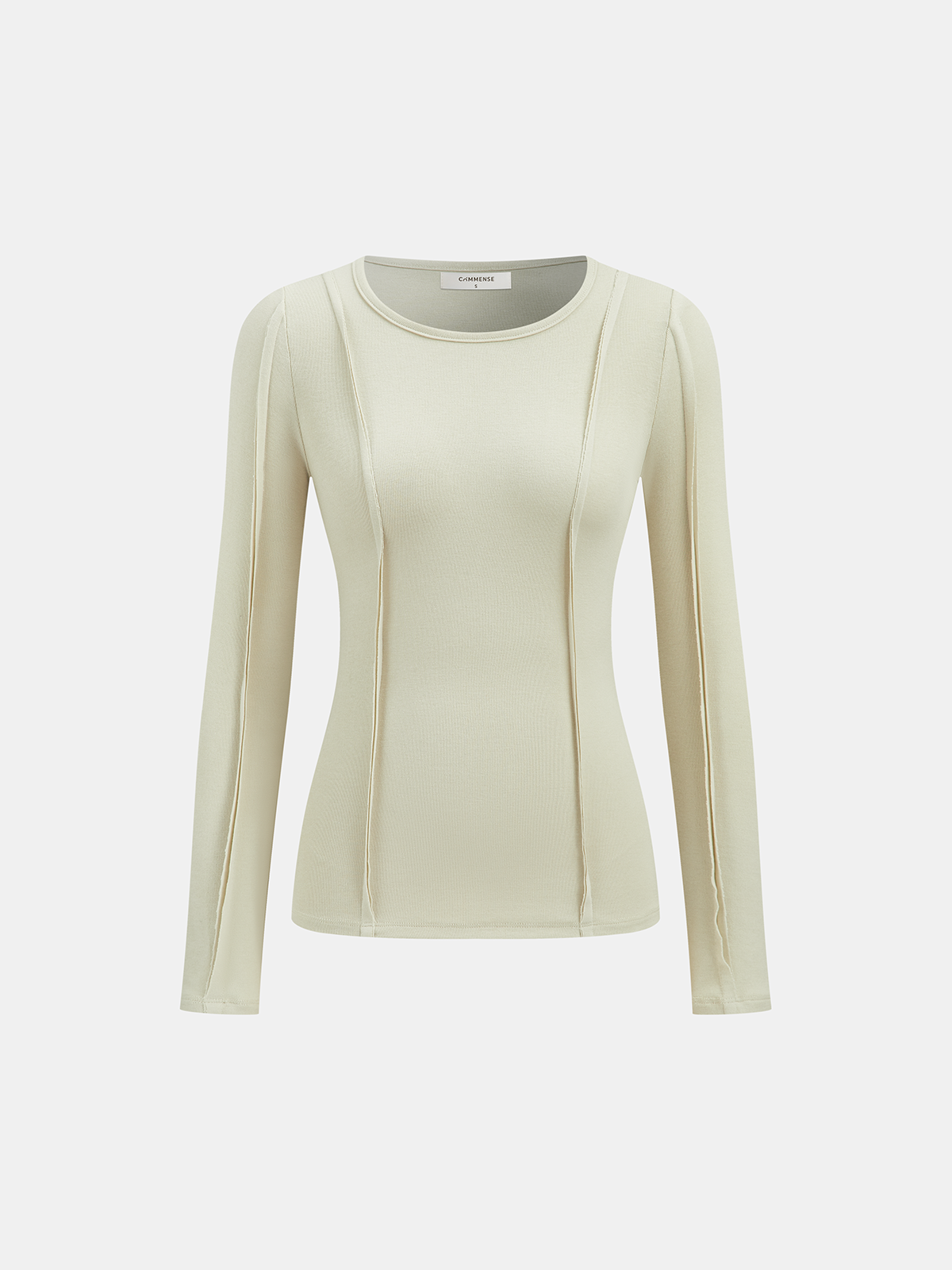 Seam Detail Crew Neck Long Sleeve T-Shirt