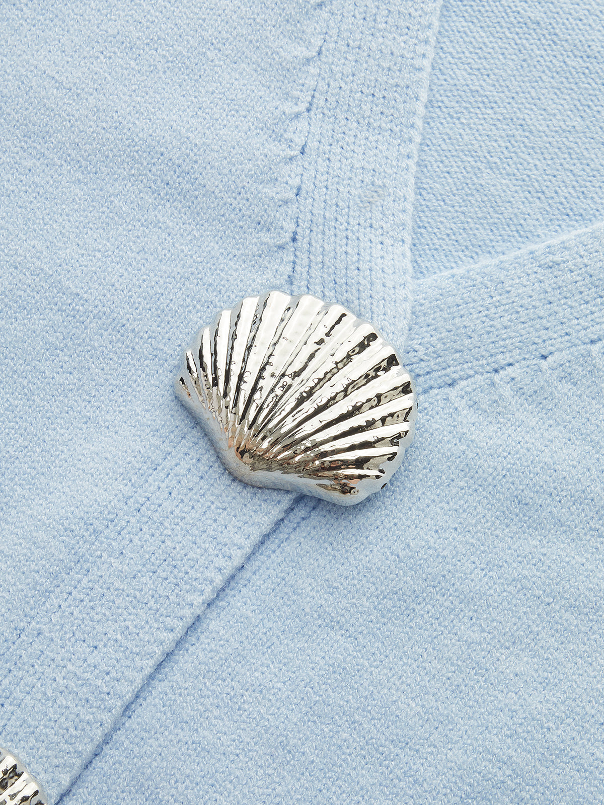 Metal Shell Split Hem Knit Cardigan