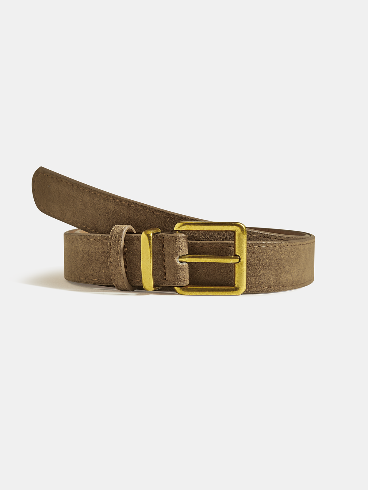 Ceinture en daim à boucle dorée