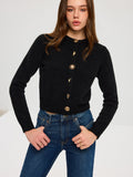 Cardigan aus Wollmischung mit Metallknöpfen